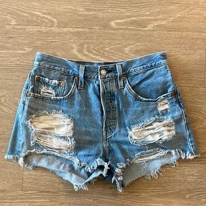 Levi’s 501 Distressed Denim Shorts